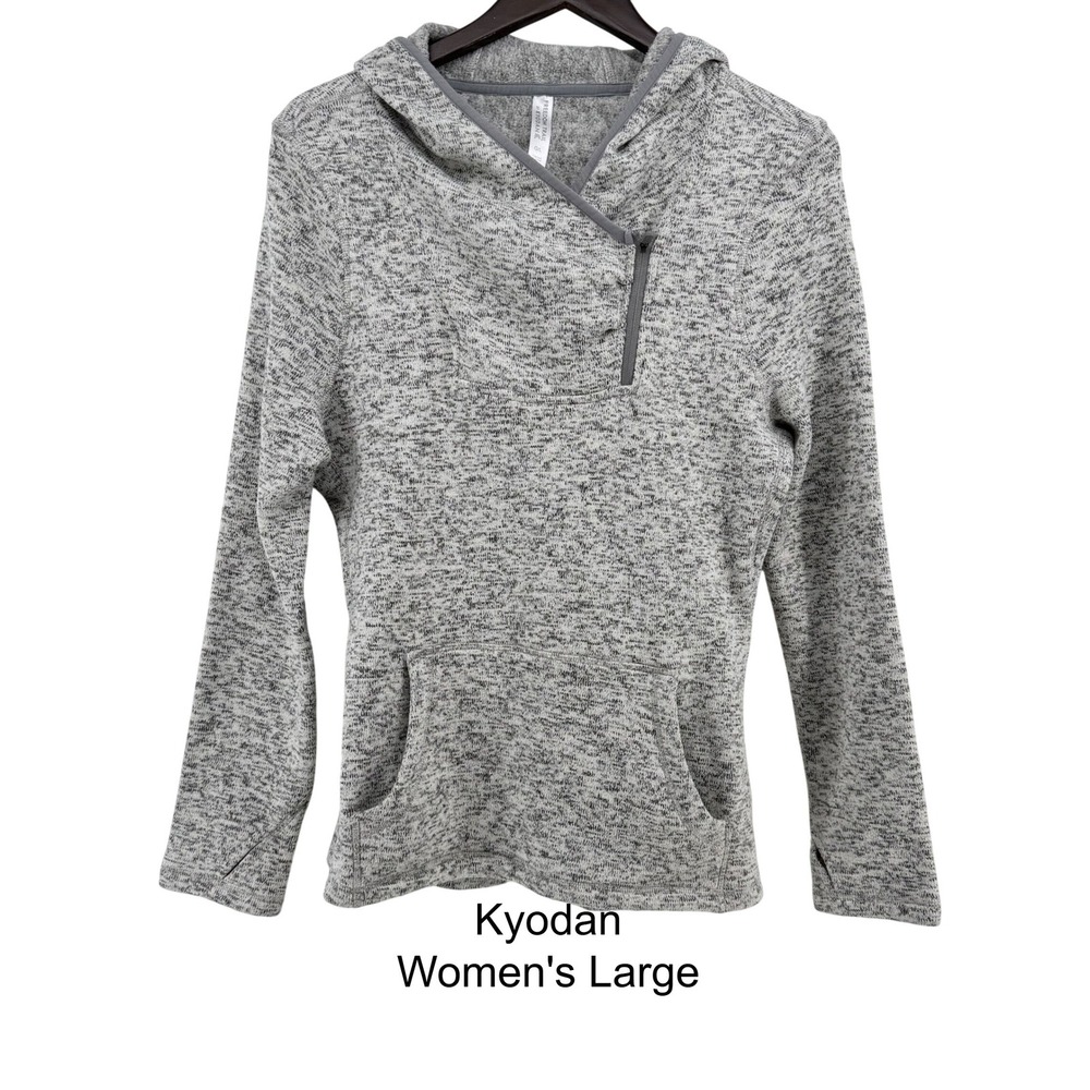 Kyodan Freedom Trail Women Gray Heather Asymmetrical Zip Hoodie Sweatshirt Large